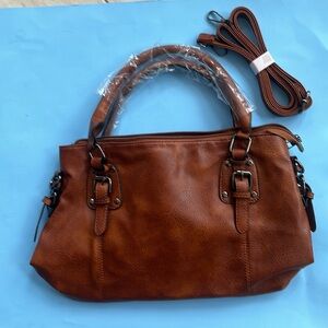 New vintage style handbag orange/brown color